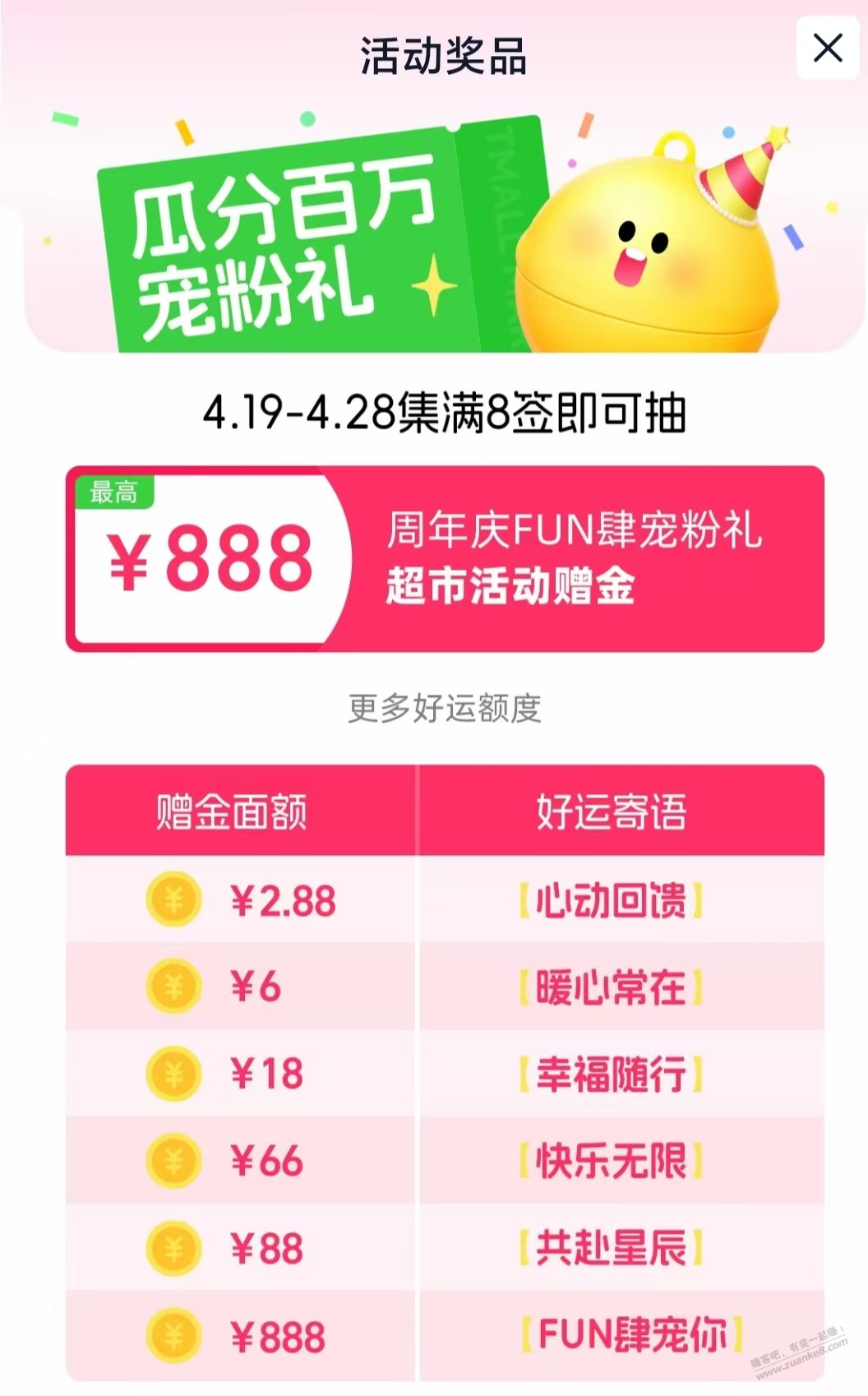 天猫超市签到活动 最高888