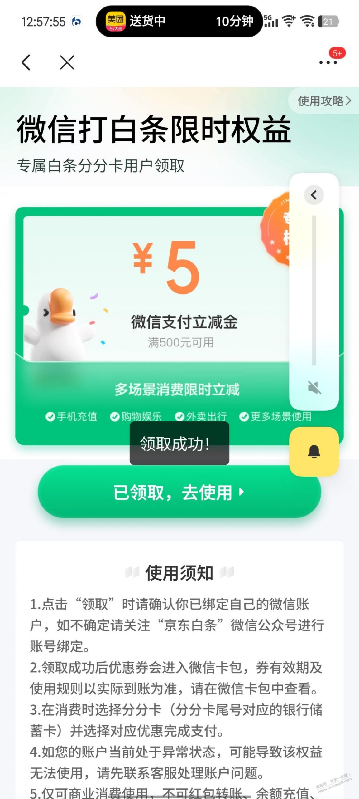 jd白条5立减金