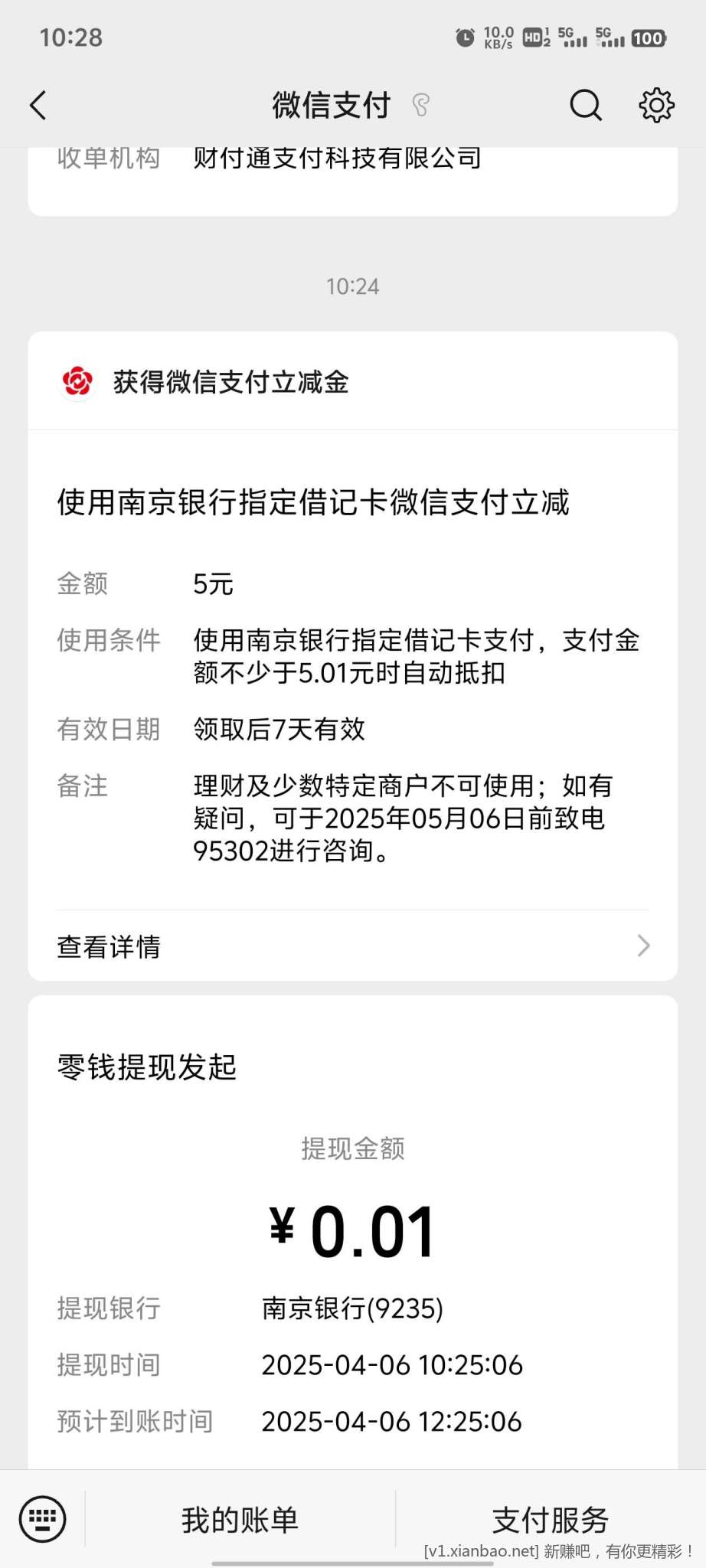 银行类开户得立减金