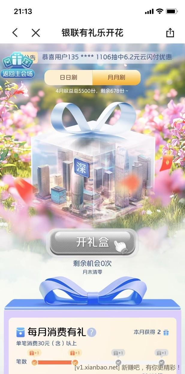 圳U惠的月月刷还剩600多了，有资格的赶紧去抽