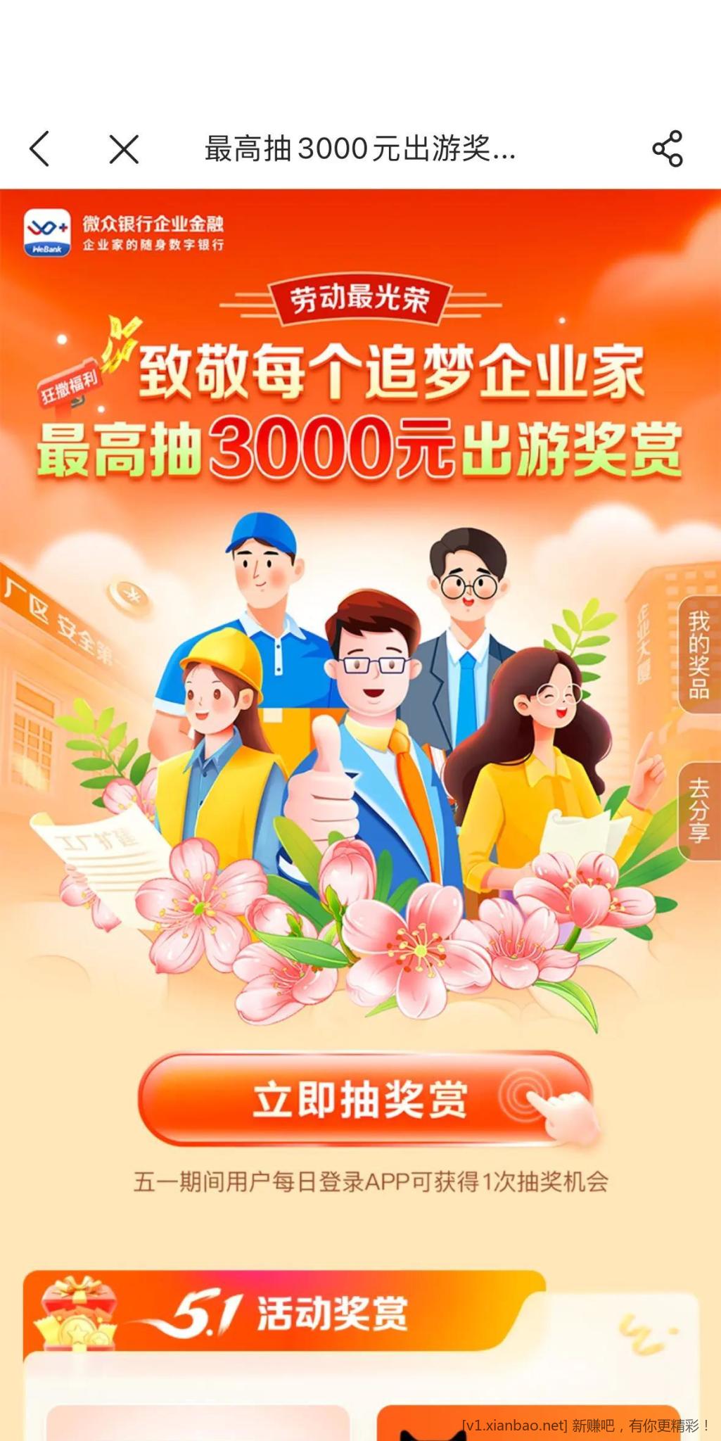 微众企业融新活动 我没中
