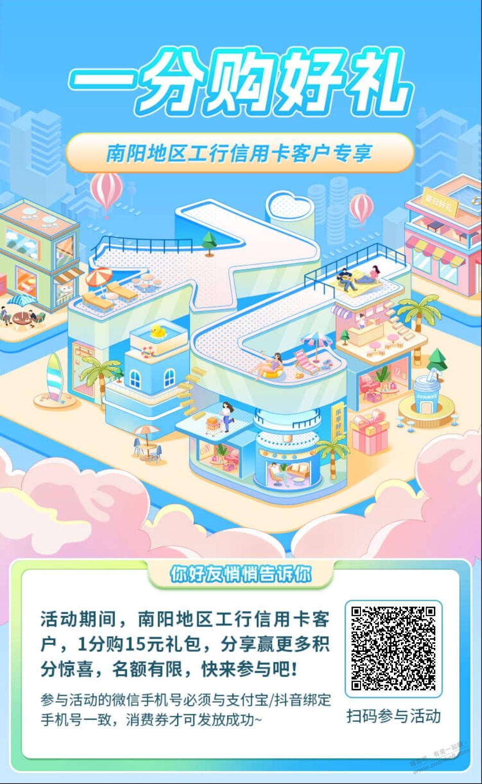 河南南阳工行xing/用卡1分购15元立减金