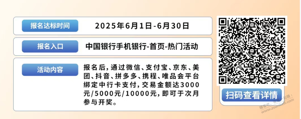 中国银行6月活动报名
