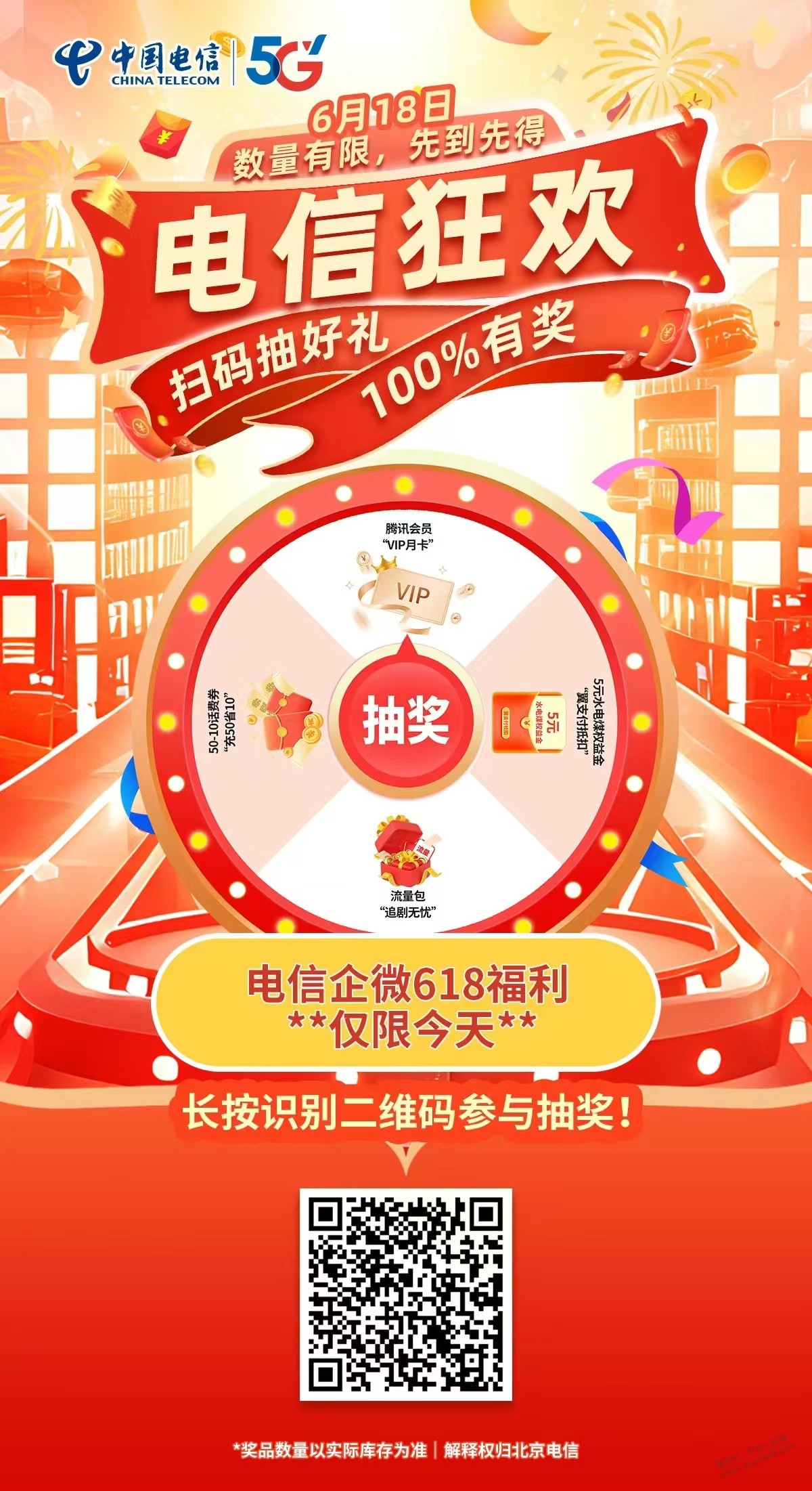 北京电信抽奖 有水