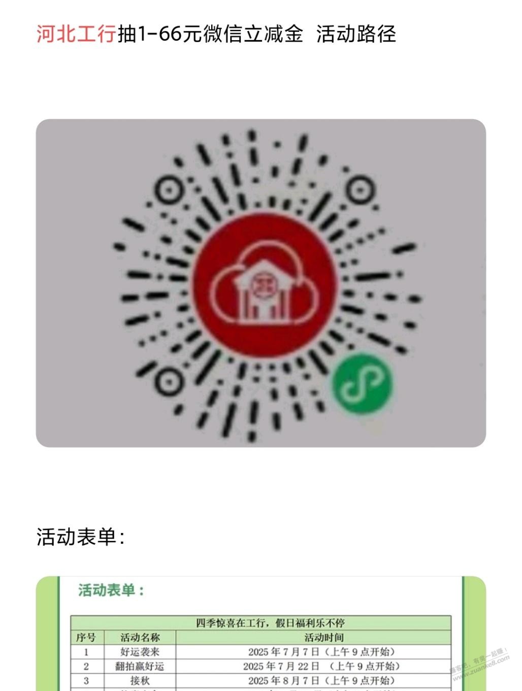 河北工行抽1-66元微信立减金